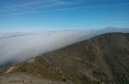 Climbers walk up Mt Snowdon