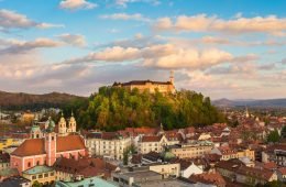 Panorama of Ljubljana, Slovenia, Europe.