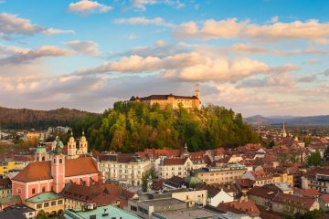 Panorama of Ljubljana, Slovenia, Europe.