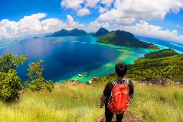 Borneo Sabah view of island trekking