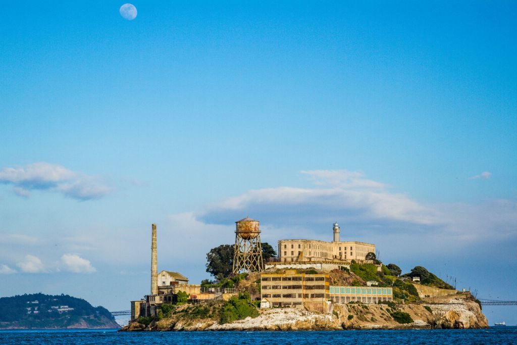 View of Alcatraz from the ferry, San Francisco