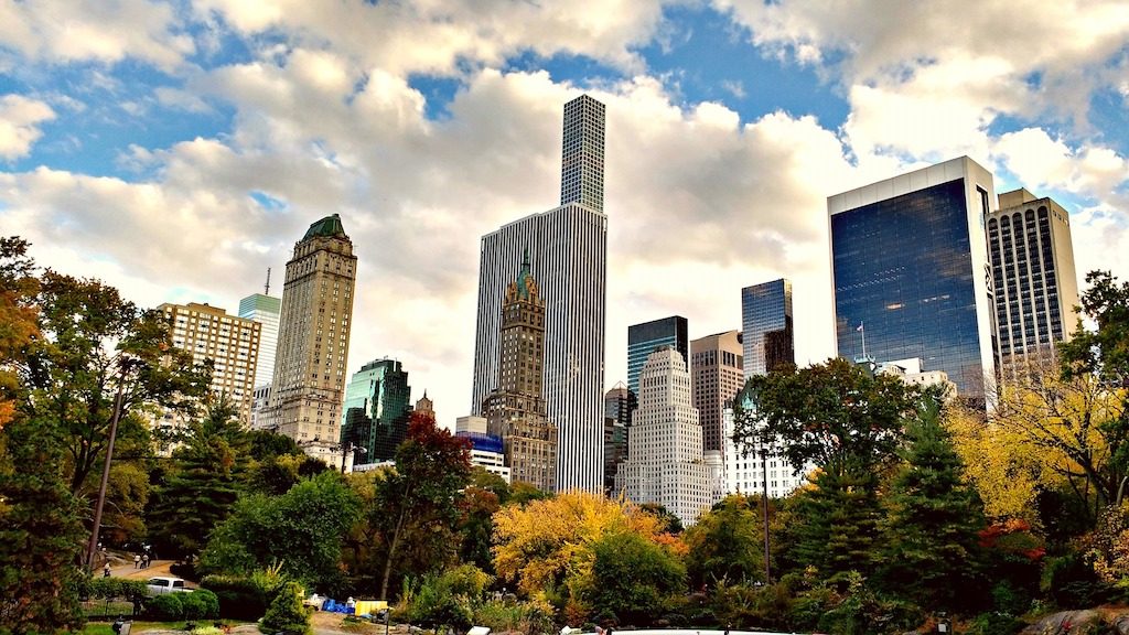 Buildings in Central Park, New York City