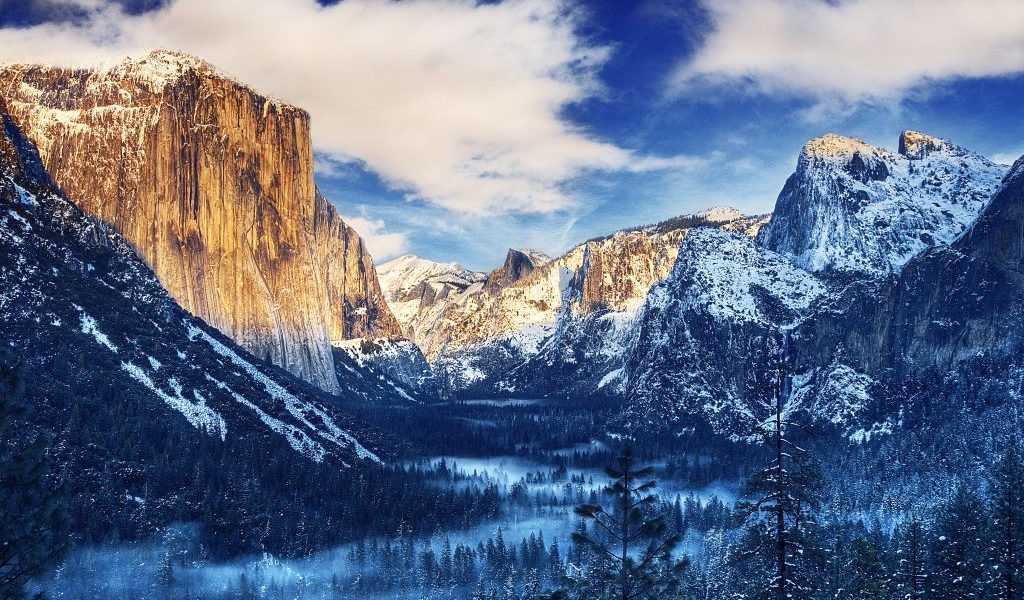 Winter Morning Sunrise Tunnel View Yosemite Valley