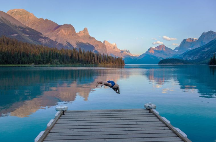 Summer nights at Maligne Lake, Jasper travel photographer Jennifer Fast
