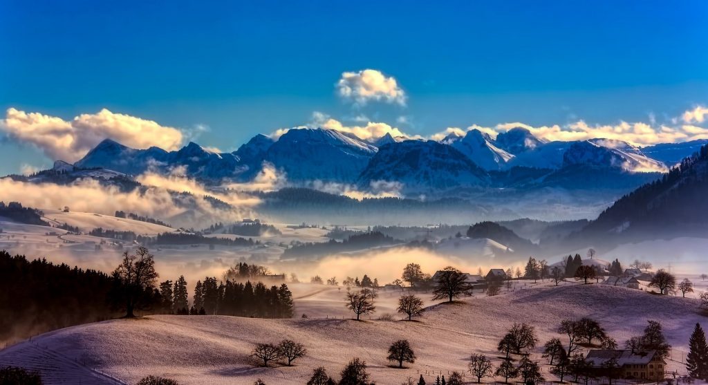 Mountain range in Switzerland